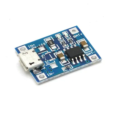 Produktbild von Ladeplatine für 3,7V LiIon / LiPo Akkus, Micro USB > Lötpads, 1000mA