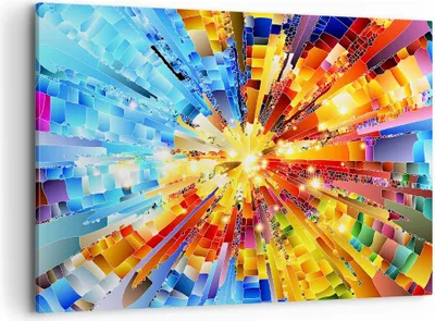 Produktbild von Bild auf Leinwand - Leinwandbild - Abstraktion modern - 100x70cm - Wand Bild - Wanddeko - Leinwanddruck - Bilder - Kunstdruck - Wanddekoration - Leinwand bilder - Wandkunst - AA100x70-3982