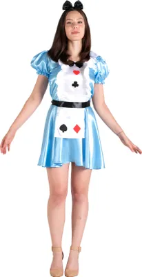 Produktbild von Alice Wonderland Kostüm Verkleidung Fasching Kleid Frau Mädchen Erwachsene (Einheitsgröße 40-42)