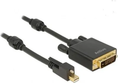 Productafbeelding van Delock - Videokabel - Mini DisplayPort (mannelijk) naar DVI-D (mannelijk) - 3 meter - Met duimschroeven - Zwart