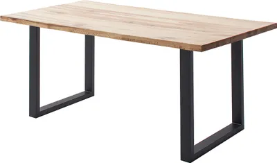 Produktbild von Esstisch 160x90 cm mit Baumkante, U-Gestell, Eiche massiv geölt, PARACATU-06