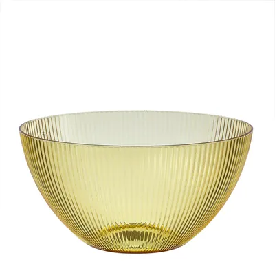 Produktbild von Schüssel - Salatschüssel -  Kunststoff - D: 25,5cm - 3,7l - mit Rillen - gelb