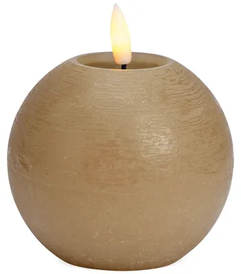 Image de Bougie LED Boules, lot de 4, cire véritable scintillante, Ø 10x9 cm, beige