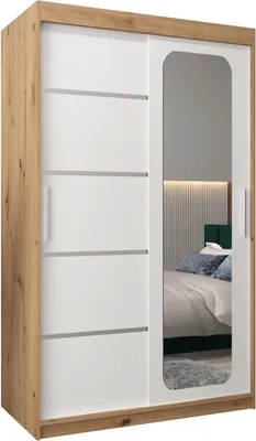 Produktbild von MEBLE KRYSPOL Promo 2120 Schlafzimmerschrank zwei Schiebetüren - Artisan + Mattweiß