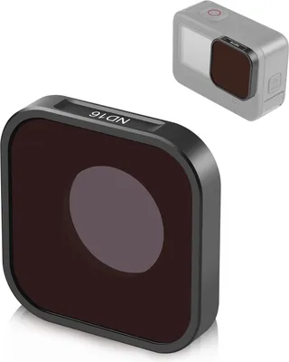 Obrázek produktu pro PULUZ PU921, filtr objektivu ND16, 5,5 mm, 4stupňová neutralizační filtrace, rozměry 1,2 x 1,2 palce. Filtr ND z optického skla, voděodolný, odolný proti poškrábání, s vícevrstvou povrchovou úpravou. Kompatibilní s GoPro 12/ 11/ 10/ 9/ 8/ Mini 11