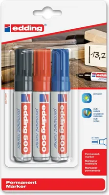 Produktbild von Edding - Filzstift 500 diagonal sortiert 2-7mm Blister à 3 Stück