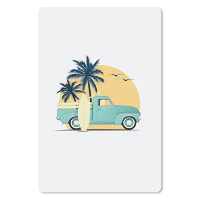 Produktbild von MuchoWow® Mauspad Mousepad Auto - Strand - Surfbrett - Zeichnung 18x27 cm - Mousepads - Maus Mat - Pad - Mausunterlage