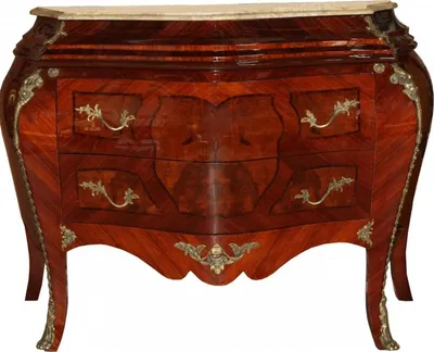 Produktbild von Casa Padrino Barock Kommode im Empire Stil Braun mit cremefarbener Marmorplatte 128 x 60 x 91 cm