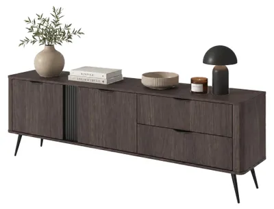 Produktbild von Kamirili - TV-Schrank, 195x38x61h cm Nussbaum Braun, 2 Schubladen