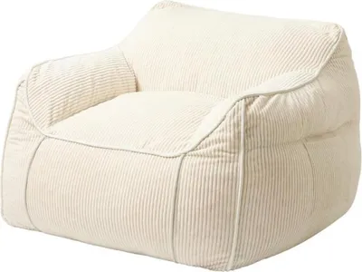 Immagine prodotto di Poltrona pouf in velluto a coste BANANAIR 100x110 cm bianco
