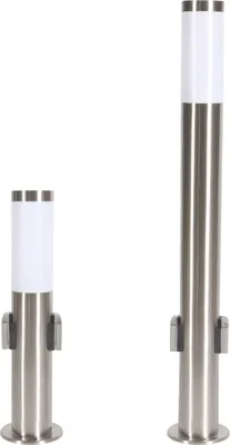 Produktbild von Wegeleuchte Wegelampe Edelstahl 2 Steckdosen Höhe 80cm Aussenlampe