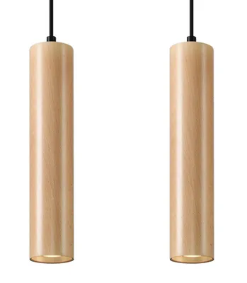 Image de Lampe suspendue LINO 2 bois 2xGU10 10W bois 90x6x30cm Sollux Lighting