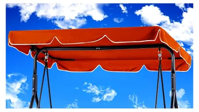 Produktbild von Dachbezug für Hollywoodschaukel 210 x 145 cm, wasserdicht und winddicht, langlebig und reißfest, Polyestertuch, UV-beständig und staubdicht (210 x 145 cm, Orange)