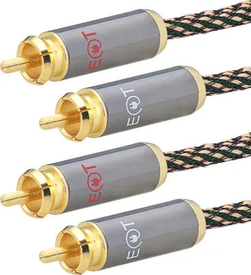 Produktbild von Cinch RCA Kabel 2x Cinch Stecker auf 2x Cinch Stecker Audio Hifi High End Vergoldet 20 AWG 10mm 3m