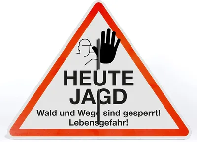 Produktbild von AllesKlaro® - Schild Aufsteller - Heute Jagd - Gesperrt Gefahr - Dreieck 50 x 40 cm - freistehend aufstellbar