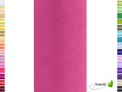 Produktbild von 9m Rolle Tüll 15cm, Farbauswahl:fuchsia / magenta 183D
