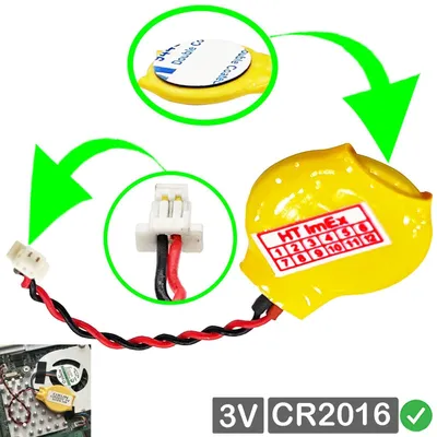 Produktbild von CR2016 RTC CMOS Batterie Knopfzellen mit Stecker kabel für DELL Inspiron 15 7570