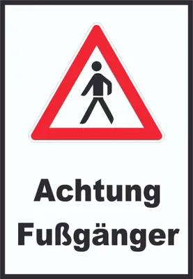 Produktbild von Achtung Fußgänger Schild A4 (210x297mm)