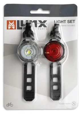 Zdjęcie produktu dla Zestaw okrągłych świateł rowerowych Lynx LED, przednie i tylne, bezprzewodowe z bateriami