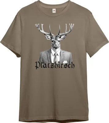 Produktbild von PAULGOS Herren T-Shirt "Platzhirsch mit Sakko", Hirschkopf