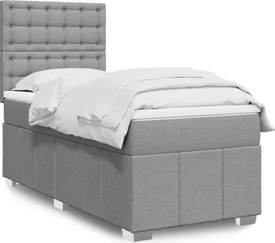 Produktbild von Boxspringbett mit Matratze Hellgrau 100x200 cm Stoff 3293893