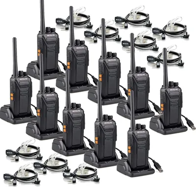 Produktbild von Retevis RT27 Funkgeräte mit Headset, PMR446 Walkie Talkie mit USB Ladeschale, 16 Kanäle CTCSS/DCS, DCS-Verschlüsselung, VOX, Funkgeräte für  Sicherheitsdienst, Schule, Baustelle, Supermarkt（10er）