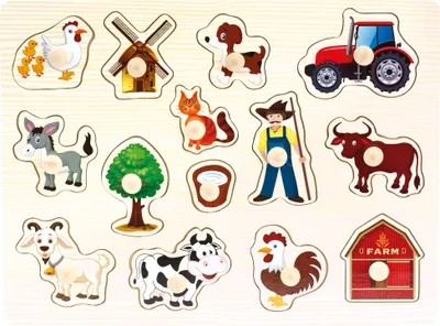 Obrázek produktu pro Dřevěné puzzle farma