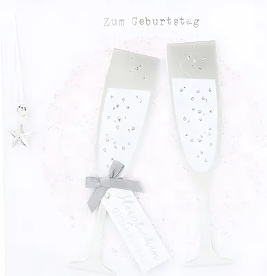 Produktbild von Glamour Glitzer Grußkarte Klappkarte mit Umschlag Happy Birthday Let's Party  ,quadratisch 024