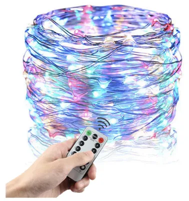 LED-Lichtschnur, 50 mehrfarbige LEDs, 5 m, USB, 8 Modi, Fernbedienung