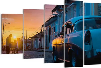 Produktbild von Bild auf Leinwand - Leinwandbild - Straße Auto Haus - 150x100cm - Wand Bild - Wanddeko - Leinwanddruck - Bilder - Kunstdruck - Wanddekoration - Leinwand bilder - Wandkunst - EG150x100-3459