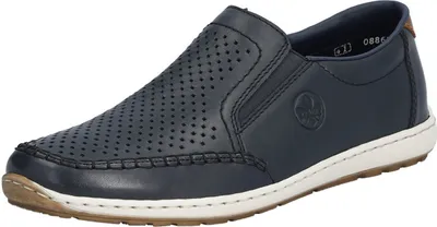Immagine prodotto di Rieker uomo scarpa bassa in pelle traforata elasticizzata 08868, misura:46 EU, colore:Blu