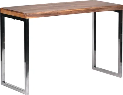 Produktbild von WOHNLING Konsolentisch GUNA Massivholz Akazie Konsole mit Metallbeinen Schreibtisch 120 x 45 cm Landhaus-Stil Sideboard