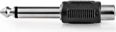 Obrázek produktu pro Mono audio adaptér | 6,35 mm Hane | RCA Hona | Nikl Platerad | Rak | ABS | Svart | 1 st. | Zámek