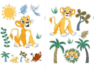 Zdjęcie produktu dla Disney Naklejka na ścianę odległa oaza Króla Lwa żółtym,zielonymIniebieskim - 612748 - 50 cm x 70 cm