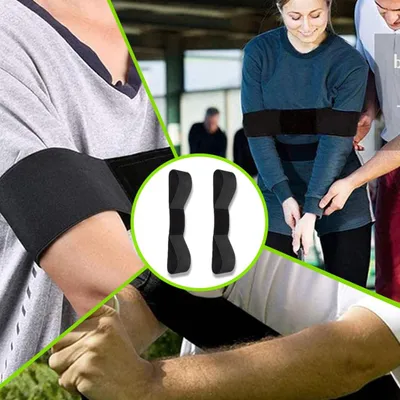 Produktbild von Set von 2 Golfschwungtrainern für die Arme - Haltungskorrektor und Technik - elastisches Band für alle Golfer - verbessert Ihre Haltung und Schwungfähigkeiten - Golftrainingszubehör