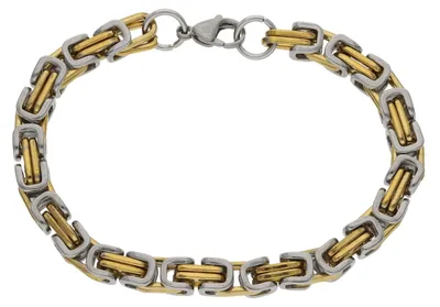 Produktbild von Königsketten Armband Herren Edelstahl Bicolor 7,15 mm breit JL28-03-1080 Länge 22 cm