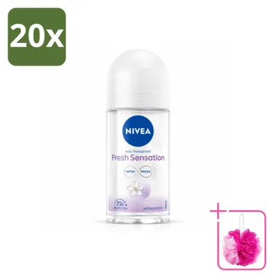 Imagen del producto de 20 unidades de desodorante roll-on NIVEA Fresh Sensation, 50 ml, pack ahorro