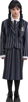 Produktbild von Wednesday Addams Family Kinderuniformkostüm - 128 (7-8 Jahre)