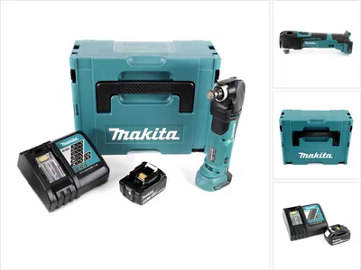 Produktbild von Makita DTM 51 RT1J 18V Li-Ion Akku Multifunktionswerkzeug im Makpac + 1x BL 1850 B 5,0 Ah Li-Ion Akku + DC 18 RC Akku Schnellladegerät