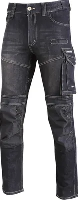 Immagine prodotto di Pantaloni da lavoro LAHTI PRO L40517 Taglia S Slim FIT Pantaloni in denim Pantaloni di sicurezza Pantaloni protettivi Jeans Pantaloni da uomo Pantaloni neri Pantaloni con cintura in vita Pantaloni da lavoro per uomo