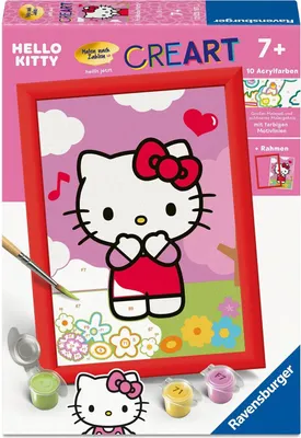 Produktbild von Ravensburger CreArt - Malen nach Zahlen 12023107 - Fröhliche Hello Kitty - Kinder ab 7 Jahren
