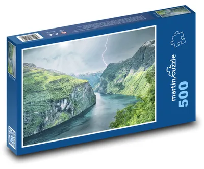 Produktbild von Puzzle 500 Fluss zwischen den Bergen - martinpuzzle
