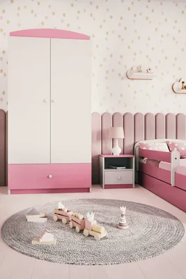 Image de Armoire à vêtements pour enfants Babydreams Armoire à portes battantes Basic Rose clair