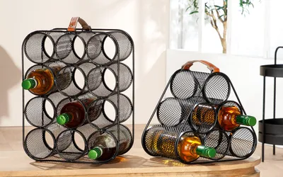 Produktbild von Gilde Weinregal, Industrial, Metall, schwarz, VE 2 Höhe: 28.00 cm Breite: 29.00 cm Tiefe: 18.50cm 60207
