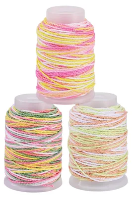 Baumwollkordel, 3 Rollen, 1 mm, 35 m/Rolle, 3 Farben