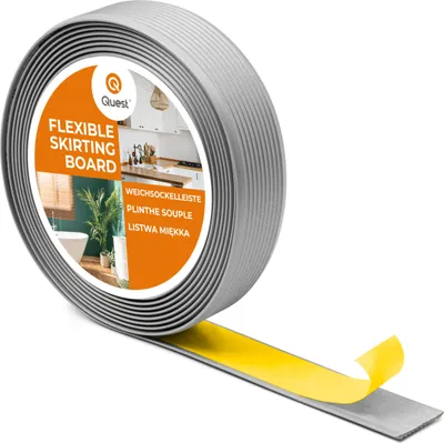 Produktbild von QUEST Selbstklebende PVC-Antirutschleiste, gerillt, LAP3, 35mm, 5m, silber