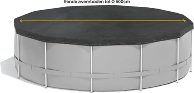 Produktbild von W'eau Pool Abdeckplane Rund Ø 500 cm Planenmaß 560 cm Blau Schwarz