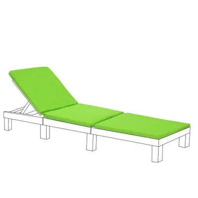 Produktbild von Liegenauflage für Gartenliegen und Deckchairs mit wasserabweisendem, abnehmbarem Bezug – 194x66x5 cm - Limette