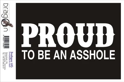 Produktbild von Aufkleber / Autoaufkleber - JDM / Die cut / Auto / OEM - Proud to be an asshole - 150x90mm silber - Heckscheibe / Heckscheibenaufkleber