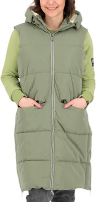 Immagine prodotto di Giga.dx, giubbotto imbottito lungo da donna, modello Gilmour, colore verde chiaro, taglia 40